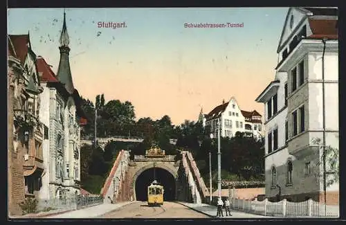 AK Stuttgart, Motiv vom Schwabstrassen-Tunnel