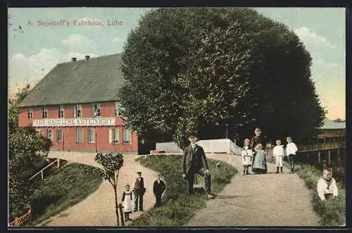 AK Lühe / Altenland, A. Steinhoff`s Fährhaus, Deich