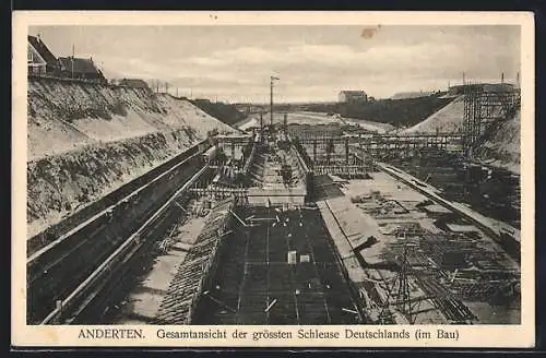 AK Anderten, Gesamtansicht der grössten Schleuse Deutschlands im Bau