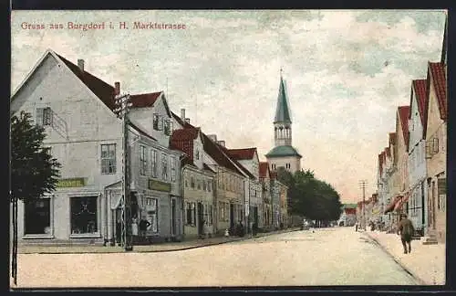 AK Burgdorf i. H., Geschäft Carl Sonnemann in der Marktstrasse