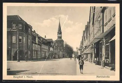 AK Burgdorf i. Hann., Geschäfte in der Marktstrasse