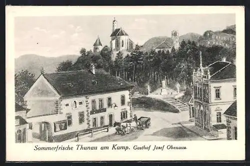 Künstler-AK Thunau am Kamp, Gasthof Josef Obenaus