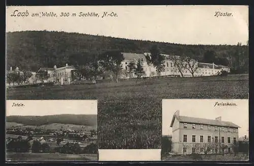 AK Laab am Walde, Kloster, Ferienheim, Gesamtansicht aus der Ferne