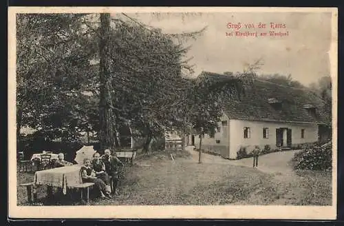 AK Kirchberg am Wechsel, Gartenpartie am Gasthof Rams