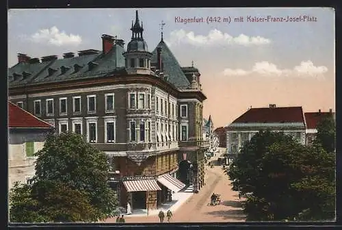 AK Klagenfurt, Strassenpartie am Kaiser-Franz-Josefs-Platz