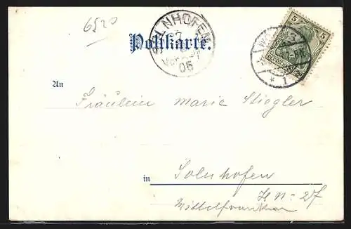 Lithographie Worms, Stadtpanorama im Abendrot