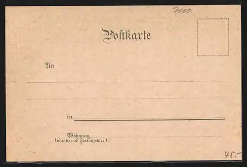 Lithographie Rothenberg / Stuttgart, Gesamtansicht aus der Vogelschau