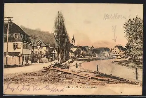 AK Sulz a. N., Ortspartie am Neckar