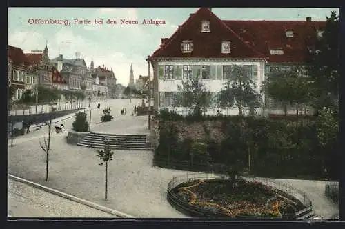 AK Offenburg, Strassenpartie bei den Neuen Anlagen