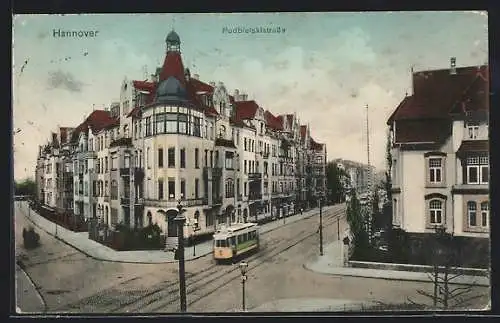 AK Hannover, Strassenbahn in der Podbielskistrasse