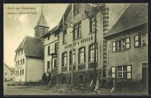 AK Rötenbach / Baden, Gasthaus zum Rössle von der Strasse gesehen