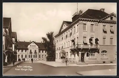 AK Aalen i. Württbg., Partie am Hotel Königin Olga