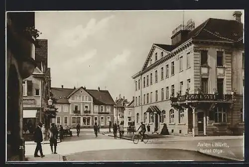 AK Aalen i. Württ., Partie am Hotel Olga