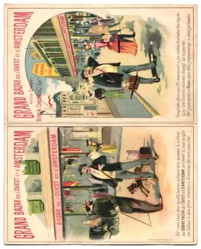 Vertreterkarte Amsterdam, Grand Bazar de L`Ouest et d`Amsterdam, Berton. Chaleat & Cie., 8,10,12 rie d`Amsterdam