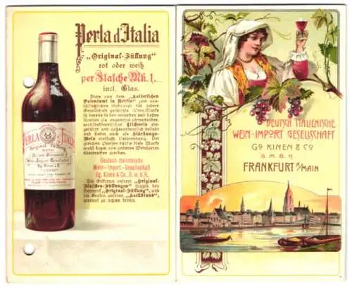 Vertreterkarte Frankfurt a. Main, Deutsch Italienische Wein-Import Gesellschaft Gg. Kinen & Co.