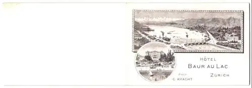 Vertreterkarte Zürich, Hotel Baur au Lac, Prop. C. Kracht