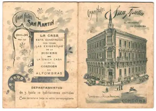 Vertreterkarte Córdoba, Gran Hotel San Martin, Plaza Principal