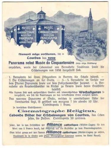 Vertreterkarte Lourdes, Neues Panorama, Musée du Cinquentenaire
