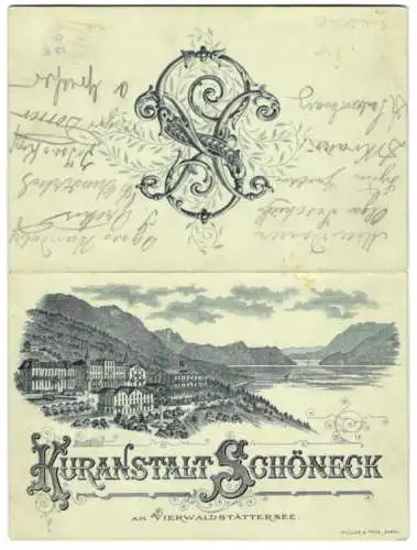 Vertreterkarte Schöneck, Kuranstalt Schöneck am Vierwaldstättersee