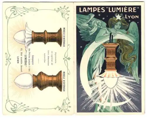Vertreterkarte Lyon, Compagnie des Petites Lampes Lumière, 13 Rue Amédée Bonnet