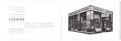 Vertreterkarte Heidelberg, Uhrmacher und Juwelier J. Geiger, Hauptstrasse 152