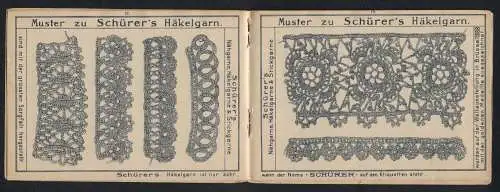 Vertreterkarte Augsburg, Nähfaden-Fabrik Julius Schürer, Schürers Häkel- & Stickmuster, Blick zum Werk