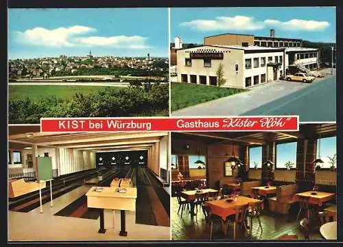 AK Kist bei Würzburg, Gesamtansicht, Gasthaus Kister Höh H. Felix mit Kegelbahn