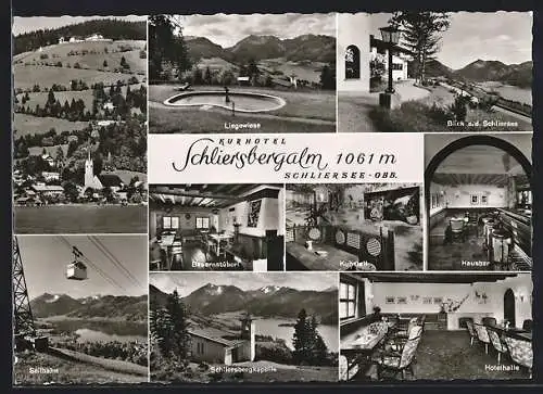 AK Schliersee /Obb., Kurhotel Schliersbergalm, Seilbahn, Hausbar