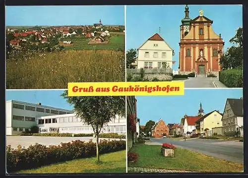 AK Gaukönigshofen, Kirche, Strassenpartie, Ortsansicht