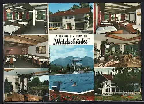 AK Ried / Kochel, Gasthof-Alpenhotel-Pension Waldschänke