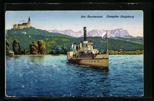 AK Dampfer Augsburg auf dem Ammersee