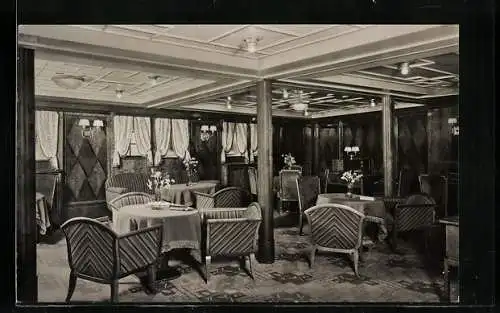 AK Passagierschiff Hamburg, Damenzimmer der Touristen-Klasse, Innenansicht