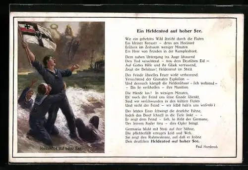 Künstler-AK Heldentod auf hoher See