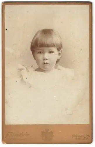 Fotografie F. Titzenthaler, Oldenburg i. O., junger Knabe Clamor von der Wense im Kleidchen, niedersächs. Adel, 1892
