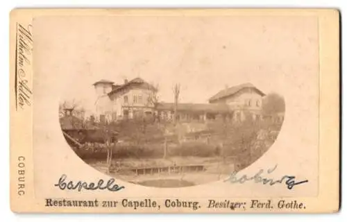 Fotografie Wilhelm Adler, Coburg, Ansicht Coburg, blick zum Restaurant zur Capelle, Inh. Ferd. Gothe