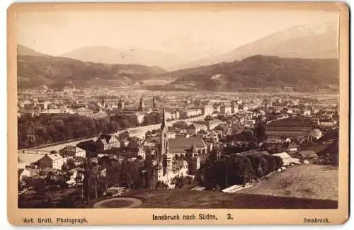 Fotografie Ant. Gratl, Innsbruck, Ansicht Innsbruck, Blick über die Stadt nach Süden