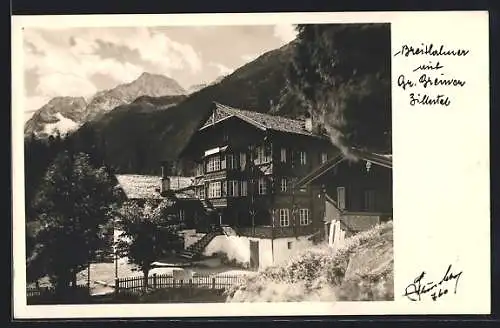 AK Ginzling, Gasthaus Breitlahner geg. Gr. Greiner, Zillertal