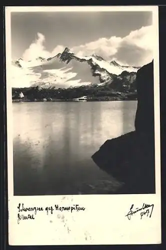 Foto-AK Hans Hruschka Nr. 747: Schwarzsee, Ansicht gegen Hornspitze