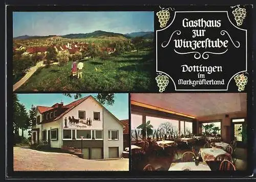 AK Dottingen / Münsingen, Das Gasthaus zur Winzerstube, mit Speisesaal, Inh. Fam. Paul Hilfinger