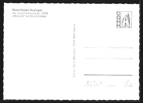 AK Hayingen, Naturtheater, Im Jubiläumsjahr 1968 Weiberlist von Martin Schleker