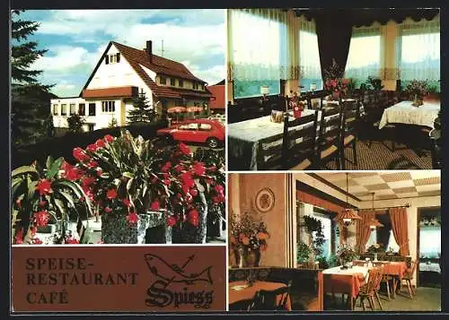 AK Zillhausen-Balingen, Speiserestaurant-Pension Spiess, mit Innenansichten, Inh. Fam. Karl-Otto Spiess