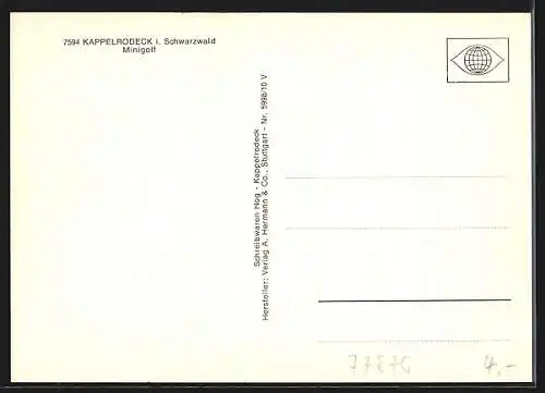 AK Kappelrodeck i. Schwarzwald, Ortsansicht mit Minigolf-Anlage