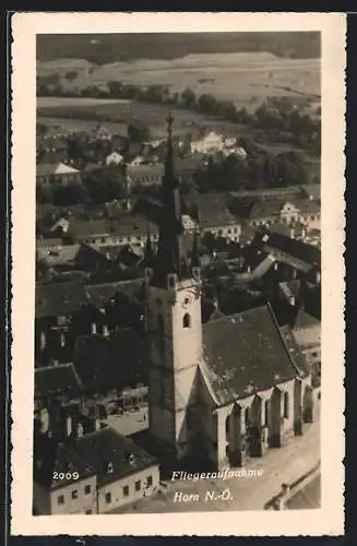 AK Horn /N.-Ö., Teilansicht mit Kirche, Fliegeraufnahme