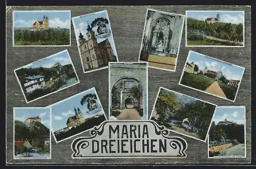 AK Rosenburg-Mold, Wallfahrtskirche Maria Dreieichen, Schloss Rosenburg, Weinzinger Villa