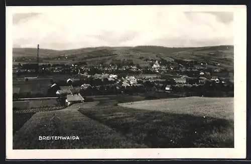 AK Hollabrunn, Breitenwaida, Gesamtansicht mit Feldern