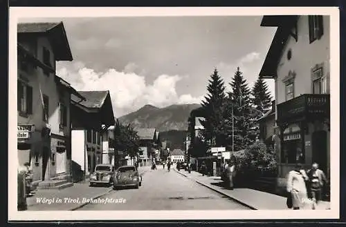 AK Wörgl in Tirol, Partie in der Bahnhofstrasse