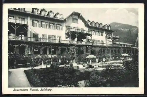 AK Salzburg, Partie am Sanatorium Parsch