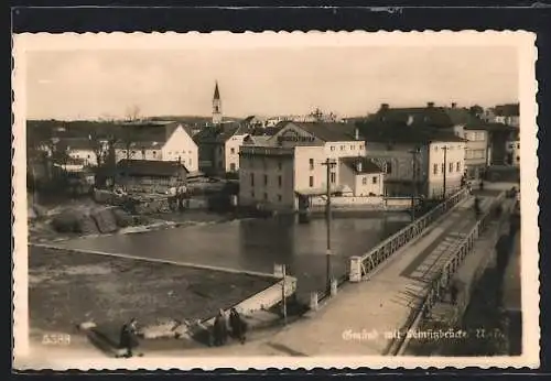 AK Gmünd /Kärnten, Leinsitzbrücke mit Blick auf die Kirche
