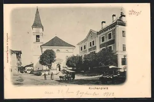 AK Wörgl, Gasthof Neue Post am Kirchenplatz