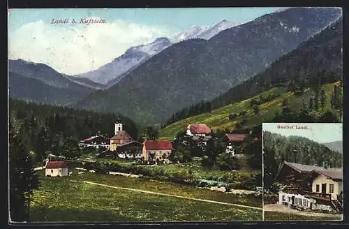 AK Landl bei Kufstein, Gesamtansicht aus der Vogelschau, Gasthaus